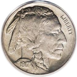 1917-D 5C MS65 PCGS. Both die erosion and die clash ma 