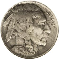 1918/7-D 5C XF40 NGC. The upper right corner of the 7 