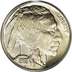 1918-S 5C MS63 PCGS. Branch mint Type Two nickels from 