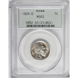 1924-D 5C MS63 PCGS. This lustrous example features lo 