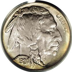 1924-S 5C MS63 PCGS. Gorgeously toned in powder-blue, 