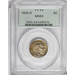 1925-D 5C MS63 PCGS. Rich golden-red and jade-green pa 