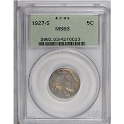 1927-S 5C MS63 PCGS. This lower mintage branch mint ni 