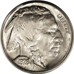 1928-S 5C MS65 PCGS. Light apricot and sky-blue toning 