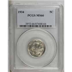 1934 5C MS66 PCGS. This is a silver-gray Gem with full 