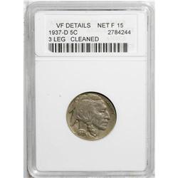 1937-D 5C Three-Legged--Cleaned--ANACS. VF Details, Ne 