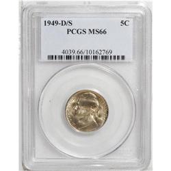 1949-D/S 5C MS66 PCGS. FS-032. Light golden patina, ti 