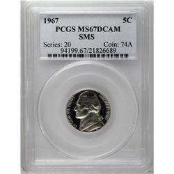 1967 5C SMS MS67 Deep Cameo PCGS. A flashy Superb Gem 