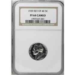 1939 5C Reverse of 1940 PR64 Cameo NGC. A beautiful, b 