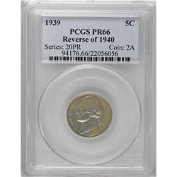 1939 5C Reverse of 1940 PR66 PCGS. Thick olive-gold pa 