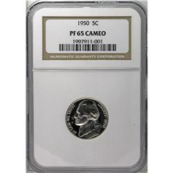 1950 5C PR65 Cameo NGC. A moderately reflective Gem wi 