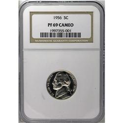 1956 5C PR69 Cameo NGC. Frosty with a hint of gold on 