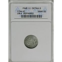1794 H10C --Repaired--ANACS. Fine 12 Details. V-4, LM-4 