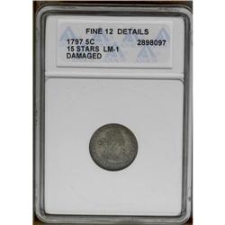 1797 H10C 15 Stars--Damaged--ANACS. Fine 12 Details. V 