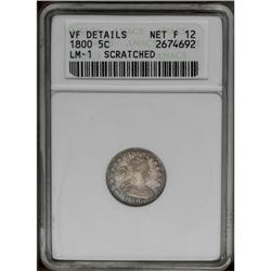 1800 H10C --Scratched--ANACS. VF Details, Net Fine 12. 