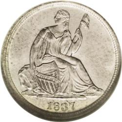 1837 H10C Large Date (Curl Top 1) MS65 NGC. V-3. This 