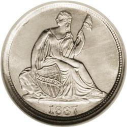 1837 H10C Large Date (Curl Top 1) MS66 NGC. This piece 