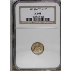1837 H10C Small Date (Flat Top 1) MS62 NGC. This No St 