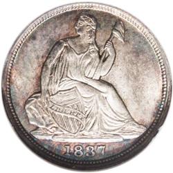 1837 H10C Small Date (Flat Top 1) MS66 NGC. A splendid 