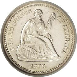 1866 H10C MS65 Prooflike NGC. The present lot is the s 