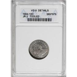 1804 10C 14 Stars on Reverse--Tooled--ANACS. VG8 Detai 