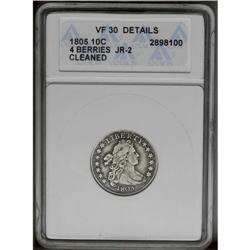 1805 10C 4 Berries--Cleaned--ANACS. VF30 Details. JR-2 