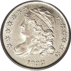 1832 10C MS64 PCGS. JR-5, R.2. Stars 12 and 13 are wid 