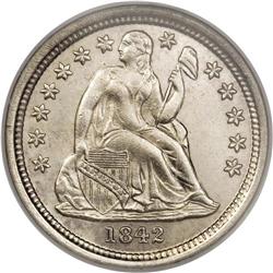 1842-O 10C MS63 NGC. Fortin-101. The Medium O mintmark 