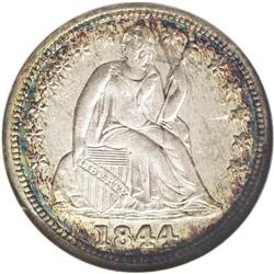1844 10C MS62 NGC. It is definitely not the norm when 