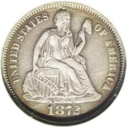 1872-CC 10C --Repaired, Cleaned--ANACS. XF40 Details. A 