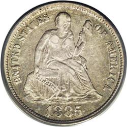 1885-S 10C XF45 PCGS. The 1885-S mintage of 43,690 pie 