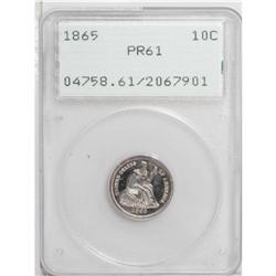 1865 10C PR61 PCGS. This coin possesses considerable e 