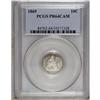 Image 1 : 1869 10C PR64 Cameo PCGS. Deeply reflective and delica 