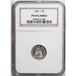 1885 10C PR64 Cameo NGC. Choice and largely untoned wi 