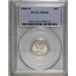 1909-O 10C MS65 PCGS. Hints of violet and aqua toning 