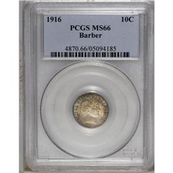 1916 10C MS66 PCGS. A delightful Premium Gem that spor 