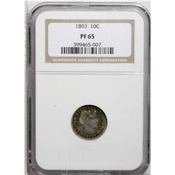 1893 10C PR65 NGC. An appealing Gem with violet-gray a 