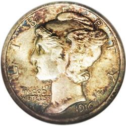 1916-D 10C MS64 Full Bands NGC. The entire mintage of 