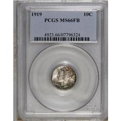 1919 10C MS66 Full Bands PCGS. A sharply struck piece 