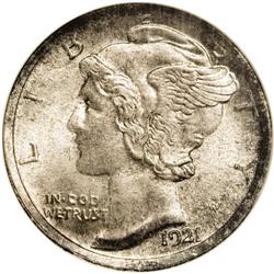 1921 10C MS65 Full Bands NGC. The 1.23 million dimes s 