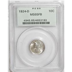 1924-D 10C MS65 Full Bands PCGS. A highly lustrous Gem 