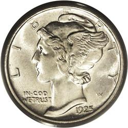 1925-S 10C MS65 Full Bands PCGS. Ex: Dan Miller. The 1 