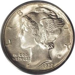 1927-D 10C MS65 Full Bands PCGS. The central obverse a 