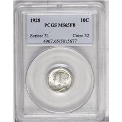 1928 10C MS65 Full Bands PCGS. Crisply struck with app 
