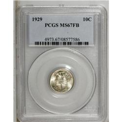 1929 10C MS67 Full Bands PCGS. A highly lustrous and b 