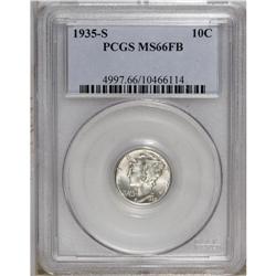 1935-S 10C MS66 Full Bands PCGS. A solidly struck exam 