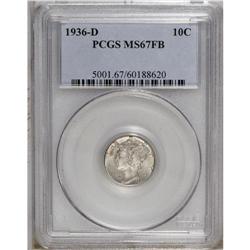 1936-D 10C MS67 Full Bands PCGS. A boldly struck Super 