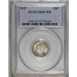 1937 10C MS67 Full Bands PCGS. Violet, gold, and azure 