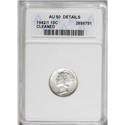 1942/1 10C --Cleaned--ANACS. AU50 Details. A lightly wo 