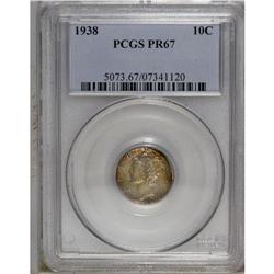 1938 10C PR67 PCGS. A deeply reflective and boldly def 